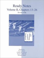 Cover of: Ready Notes Volume II, Chapters 13-26 for use with Fundamental Accounting Principles