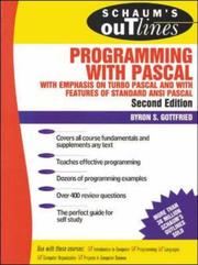 Cover of: Programming with Pascal by Sos Gottfried