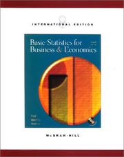 Cover of: Basic Statistics for Business and Economics