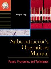 Cover of: Subcontractor's Operations Manual  by Sidney M. Levy