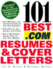 Cover of: 101 Best .Com Resumes & Cover Letters