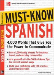 Cover of: Must-Know Spanish (Must Know) by Gilda Nissenberg