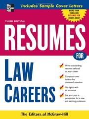 Cover of: Resumes for Law Careers (Professional Resumes Series) by McGraw-Hill Companies, McGraw-Hill, McGraw-Hill