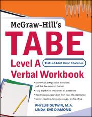 Cover of: TABE Level A Verbal Workbook