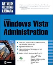 Cover of Microsoft Windows Vista administration