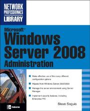 Cover of: Microsoft Windows Server 2008 Administration (Network Professionals Library)