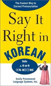 Cover of: Say It Right in Korean (Say It Right)