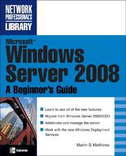 Cover of: Microsoft Windows Server 2008 by Marty Matthews