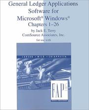 Cover of: General Ledger Applications Software for Microsoft Windows Chapters 1-26