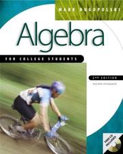 Cover of: Algebra for College Students with Student CD-ROM Windows mandatory package | Mark Dugopolski