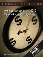 Cover of: Production and Operations Management 00/01