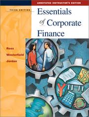 Cover of: Essentials of corporate finance by Stephen A Ross