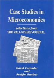 Cover of: Case Studies in Microeconomics by David C. Colander