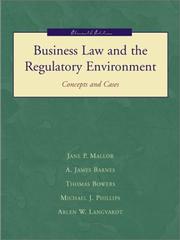 Cover of: Business Law and the Regulatory Environment | Jane P. Mallor