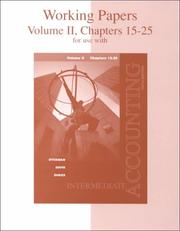 Cover of: Working Papers for  Intermediate Accounting, Volume II, Chapters 15-25