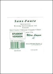 Cover of: Sans-Faute Writing Environment (Student Edition)