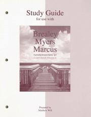 Cover of Study Guide to accompany Fundamentals of Corporate Finance