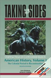 Cover of: Taking Sides: Clashing Views on Controversial Issues in American History, Volume I