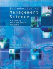 Cover of: Introduction to Management Science: A Modeling And Case Studies Approach With Spreadsheets