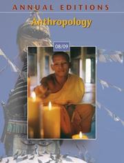 Cover of: Annual Editions: Anthropology 08/09 (Annual Editions : Anthropology) by Elvio Angeloni