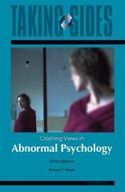 Cover of: Taking Sides: Clashing Views in Abnormal Psychology (Taking Sides : Clashing Views on Controversial Issues in Abnormal Psychology) by Richard P. Halgin