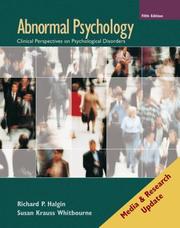 Cover of: Abnormal Psychology by Richard P. Halgin, Susan Krauss Whitbourne