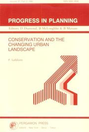 Cover of: Conservation and the Changing Urban Landscape
