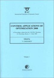 Cover of: Control Applications of Optimization 2000 (IFAC Proceedings Volumes)