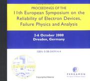 Cover of: Proceedings of the 11th European Symposium on the Reliability of Electron Devices, Failure Physics and Analysis