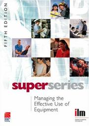 Cover of: Managing the Effective Use of Equipment Super Series, Fifth Edition