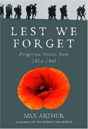 Cover of: Lest We Forget: Forgotten Voices from 1914-1945