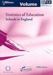 Cover of: Statistics of Education: Schools in England 2000