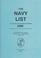 Cover of: Navy List (Annual (Royal Navy)