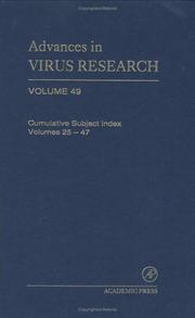Cover of: Advances in Virus Research: Cumulative Subject Index, Volumes 25-47 1st, 1997 (Advances in Virus Research)