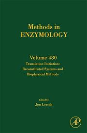 Cover of: Translation Initiation:  Reconstituted Systems and Biophysical Methods, Volume 430 (Methods in Enzymology)