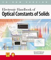 Cover of Electronic Handbook of Optical Constants of Solids CD-ROM by 
