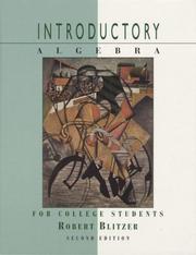 Cover of: Introductory Algebra and Intermediate Algebra for College Students by Robert Blitzer