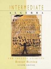 Cover of: Intermediate Algebra for College Students/Internet Guide 98 by Robert Blitzer
