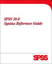 Cover of: Spss 10.0 Syntax Reference Guide | SPSS Inc.