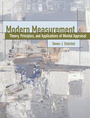 Cover of: Modern Measurement: Theory, Principles, and Applications of Mental Appraisal