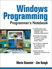 Cover of: Windows Programming Programmer's Notebook