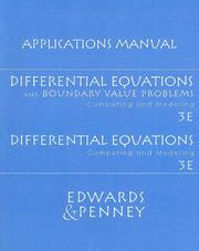 Cover of: Differential Equations and Boundary Value Problems/Differential Equations Applications Manual: Computing and Modeling