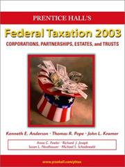 Cover of: Prentice Hall Federal Taxation 2003: Corporations, Partnerships, Estates and Trusts