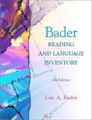 Cover of: Bader Reading and Language Inventory and Readers Passages Pkg. (4th Edition) | 