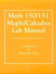Cover of: Math 105/151 | UNIVERSITY PENN DEPT MATH