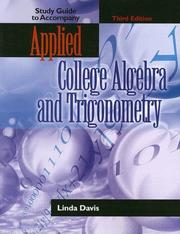 Cover of: Study Guide to Accompany Applied College Algebra & Trigonometry