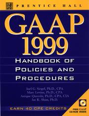 Cover of: Gaap Handbook of Policies and Procedures, 1999