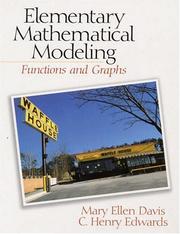Elementary mathematical modeling by Mary Ellen Davis, C. Edwards, C. Henry Edwards