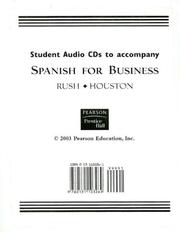 Cover of: Student Audio CDs to Accompany Spanish for Business