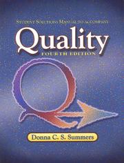 Cover of: Student Solutions Manual to Accompany Quality